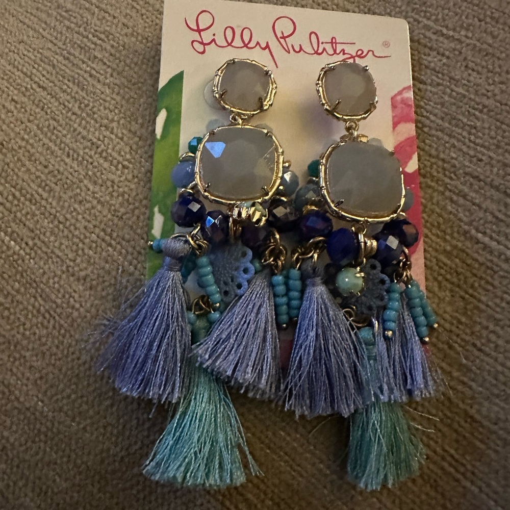 Lilly Pulitzer Blue Tassel Earrings